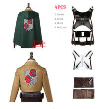 Disfraz de Anime Attack on Titan Corps Para Cosplay, chaqueta con capa, cinturón de cuero, falda, delantal, capa rosa de guardián 2024 - compra barato