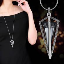 Collar largo de cristal para Mujer, joyería geométrica de diamantes de imitación, colgantes de cadena, bisutería para Mujer 2024 - compra barato