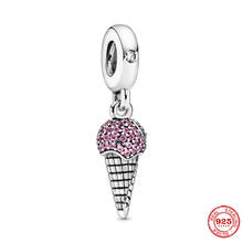 Pulseiras pandora com pingente de sorvete, pulseiras femininas originais para fazer joias, de prata esterlina 925 2024 - compre barato