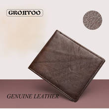 GROJITOO Hot Sale Top Cow Hide Leather Wallet Men High quality cowhide Leather wallet Genuine Leather  Money Bag Card Purse 2024 - buy cheap