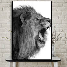 Selvagem raiva áfrica leão animal escandinavo paisagem quadros da lona cartazes e impressões cuadros parede arte imagem para sala de estar 2024 - compre barato