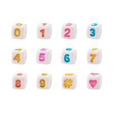 50pcs Mixed Style Opaque Acrylic European Large Hole Beads Cube for Jewelry Making DIY Mixed Color, 7x7x7mm, Hole: 4mm 2024 - buy cheap