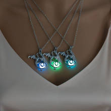 2020 Vintage Glowing necklace Dragon Glow in the Dark Necklace Luminous Stone Pendant Necklaces Fashion Man Sliver Chain Jewelry 2024 - buy cheap