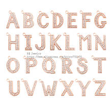 Letras colgantes de diamantes de imitación para fabricación de joyas, color oro rosa, A-Z, 35mm 2024 - compra barato