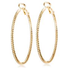 MxGxFam Gold color 18 K Screw Thread Big Circle 40 mm Hoop Earrings for Women 3 Color Choice 2024 - buy cheap