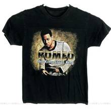 Винтажная футболка с рисунком Ромео Сантоса, король, сидит Кинг-тур, футболка для фитнеса и графического концерта, Размеры S 3xl, 100% хлопок, брендовая одежда 2024 - купить недорого