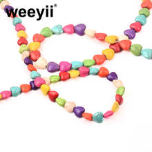 Colorful Heart Shape Natural Stone Turquoise Loose Spacer Beads For Jewelry Making DIY Bracelet Necklace Accessories 2024 - buy cheap