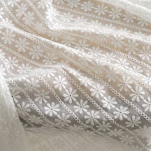 High quality white embroidery fabric Hollowed lace tissu Fashion skirts, garments, handmade DIY tissus 2024 - buy cheap