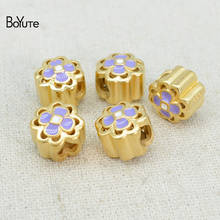BoYuTe (10 Pieces/Lot) Matte Gold Plated Flower Shape Spacer Beads Factory Direct Sale Handmade Diy Brass Beads Accessories 2024 - buy cheap