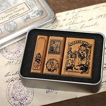 Vintage Wooden Rubber Stamps Scrapbooking Decorative Wood Mounted Rubber Stamp Set for Diy Crafts Y4UD 2024 - buy cheap