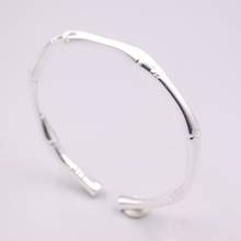 Pure 999 Fine Silver Bracelet Width 5.5mm Bamboo Cuff Bangle Diameter 55-60mm About 25g For Woman 2024 - buy cheap