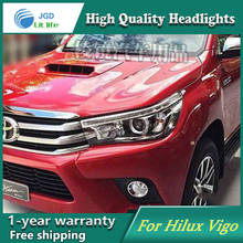 Car styling case for Toyota Hilux Vigo 2016 Headlights LED Headlight DRL Lens Double Beam HID Xenon car accessories 2024 - buy cheap
