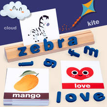 Children's Wooden Toy Letters Match English Spelling Words Family Baby Early Education Montessori Toy Alphabet Puzzle Table Game 2024 - buy cheap