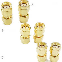 100pcs Brass Gold-plated SMA Male to RP-SMA Male Female Plug in Series RF Coax Connector Coupler Straight SMA-JJ RP-SMA-JJ 2024 - buy cheap