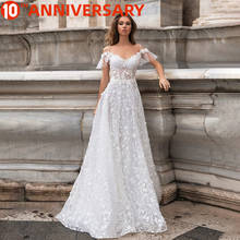 BAZIIINGAAA  Luxury Wedding Dress V-neck Card Shoulder Wedding Dress Sexy Backless  3D Decal Bride Support Tailor-made 2024 - buy cheap