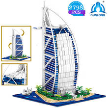 Qunlong Technical Expert Ideas Sailing Hotel Building Burj Arab Hotel Model Building Blocks Children's Toys Adult Gifts 2024 - buy cheap