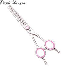 Красивые ножницы 6,0 "фиолетовый дракон японский 440C 1015 # ножницы для стрижки Парикмахерские филировочные ножницы для волос регулируемое натяжение 2024 - купить недорого