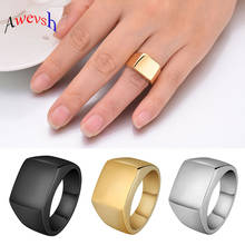 Awevsh гладкое мужское черное кольцо в стиле пранк-рок крутое модное индивидуальное кольцо для мужчин вечерние ювелирные изделия 2024 - купить недорого