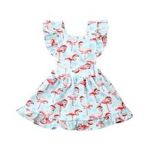 0-24M Infant Toddler Newborn Baby Girl Flamingo Dress Cute Ruffles Sleeveless Dress For Baby Girls Summer Costumes 2024 - buy cheap