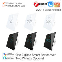 Tuya ZigBee Smart Light Switch Glass Screen Touch Panel Wireless Wall Switches Voice Control Via Alexa Google Home 1/2/3 Gang EU 2024 - buy cheap