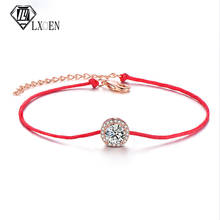 LXOEN-pulsera de la amistad de la suerte para mujer, brazalete de cuerda roja con Zirconia de lujo, a la moda 2024 - compra barato