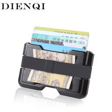 DIENQI Новый минималистичный металлический кошелек с защитой от RFID, для карт тонкий чехол для кредитных карт для мужчин и женщин мужской женский держатель для карт 2024 - купить недорого