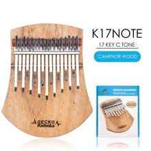 GECKO-Kalimba de 17 teclas, instrumento Musical de madera de alcanfor, percusión de dedo, Piano de pulgar, Mbira, Likembe, Sanza 2024 - compra barato