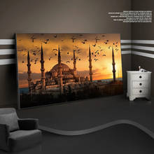 Современный пейзаж art Стамбул Картина на холсте, закат Wall Art Для Гостиная домашний Декор (без рамки) 2024 - купить недорого
