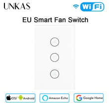 UNKAS EU/US Tuya Smart Life WiFi Ceiling Fan Switch APP Remote Touch Compatible With Alexa And Google Home 2024 - buy cheap