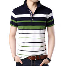 Men Striped Polo Shirt Cotton Short Sleeve 2021 Summer Top Shirts 2024 - buy cheap