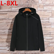 plus size Fashion High Quality Coats Men Causal Hooded  Men Thin Windbreaker Zipper Coats Outwear 8XL 7XL 6XL 5XL 2024 - buy cheap