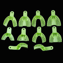 New Plastic Autoclavable Central 10pcs/Bag Impression Trays Green Denture Tray Dental Supply Full Size 2024 - buy cheap