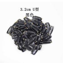 10 pcs 32mm 6-teeth Hair Extension Clips Snap Metal Clips For Clip in Human Hair Extensions Wig Comb Clips 2024 - buy cheap