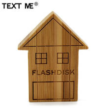 TEXT ME creative Carbonized bamboo house 64GB usb flash drive pen drive 4GB 8GB 16GB 32GB usb2.0 pendrive 2024 - buy cheap