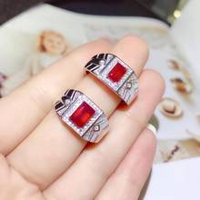 Natural ruby ring for men. Real 925 sterling silver, precision design. Boss ring 2024 - buy cheap