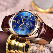 Lige blu relógio esportivo masculino, relógio de pulso com cronógrafo à prova d'água, analógico militar de quartzo, 2020 2024 - compre barato