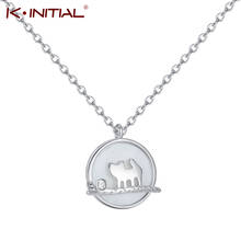 Kinitial-collar redondo geométrico para mujer, gargantilla de compromiso con colgante de Rama, Animal, gato 2024 - compra barato