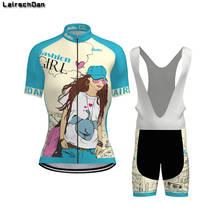 SPTGRVO Lairschdan blue fashion girl woman cycling set cycling clothing female cycling suit bike clothes bicycle equipment kit 2024 - buy cheap