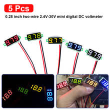 5pcs Mini Digital DC Voltmeter 0.28 Inch Two-Wire 2.5V-30V Mini Digital DC Voltmeter Voltage Tester Meter 5 Colours 2024 - buy cheap