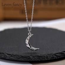 Bump Pattern Crescent Goddess Short Necklace Sterling Silver 925 Moon Necklaces Girls Birthday Gift In Gold and Silver Color 2024 - buy cheap