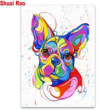 5d Diamond embroidery French Bulldog full square round diamond painting diamond mosaic rhinestone cute pet animal diy wall decor 2024 - buy cheap