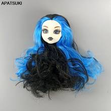 Синий черный кудрявый парик голова для волос Монстер Хай кукольные головки для Монстр демон кукла аксессуары DIY игрушка для детей 1/6 BJD кукольный домик 2024 - купить недорого