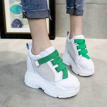 Woman new brand Platform Sneakers Mesh Shoes Height Increase Chunky Shoes Woman Casual White wedges breathable Shoes B62-59 HF 2024 - buy cheap