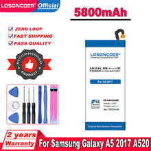 LOSONCOER 5800mAh EB-BA520ABE Battery For Samsung A5 2017 A520 SM-A520D SM-A520S SM-A520K SM-A520L SM-A520F Battery 2024 - buy cheap