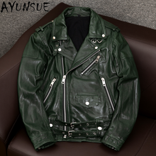 AYUNSUE Real Genuine Leather Jacket Men Korean 100% Sheepskin Coat Man Vintage Short Motorcycle Jacket Men Clothing 2021 J6767 2024 - buy cheap