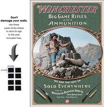 Winchester Hunter-cartel de estaño con Ram, decoración de pared de hogar y bares, Retro, Vintage, desgastado, arte de Metal 2024 - compra barato