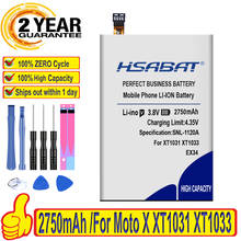 Hsabat bateria de 2750mah para ex34, motorola ghost moto x xt1031 xt1033 xt1049 xt1050 xt1052 xt1053, frete grátis no rastreamento 2024 - compre barato