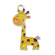 Julie Wang 8pcs Alloy Enamel Puppy Dog Giraffe Charms Animal Pendant White For Bracelet Earrings Jewelry DIY Making Accessory 2024 - buy cheap