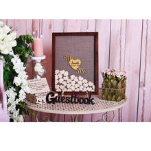 customize name date Guestbook ideas alternative Mr & Mrs drop box hearts wood wedding guest book frame wedding gift shadow box 2024 - buy cheap