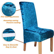 Funda de terciopelo brillante para silla de comedor xl, cubierta elástica de licra, con respaldo largo, para sofá, banquete de cocina 2024 - compra barato